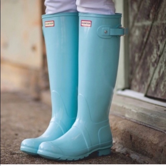 Hunter Shoes - • Hunter • Original Tall Matte Mint Blue Rainboots